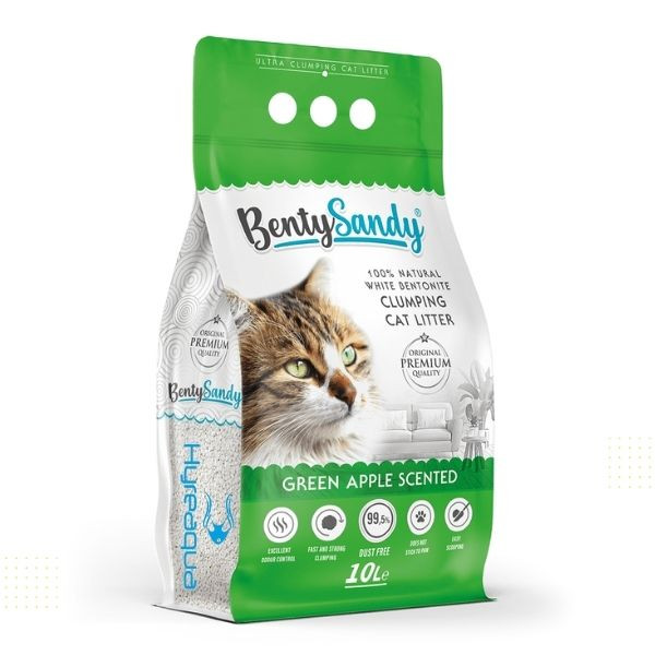 Benty Sandy Yeşil Elmalı Kedi Kumu 10 Lt